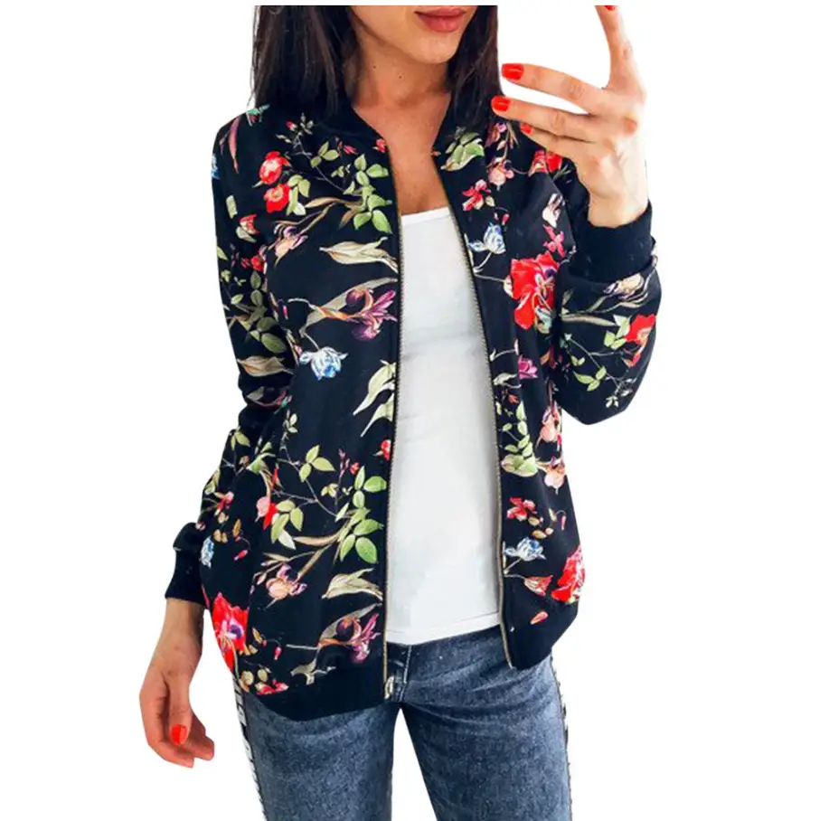 Red Heart Print Zipper Jacket for Women - Image 12