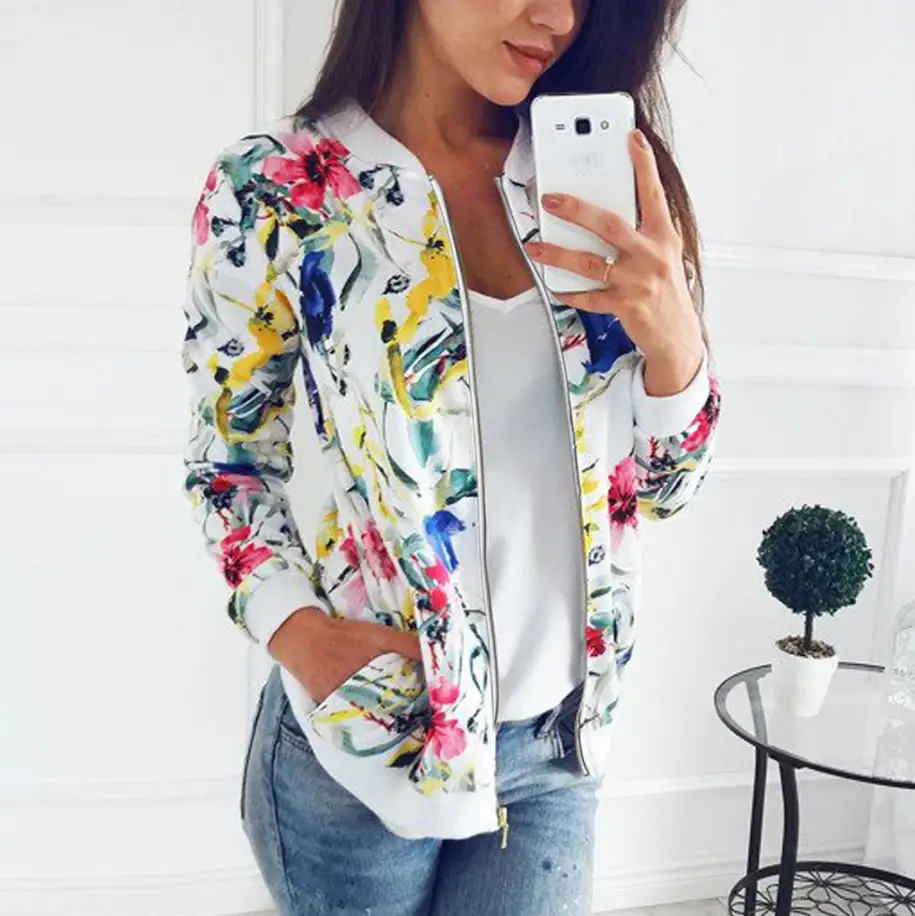 Red Heart Print Zipper Jacket for Women - Image 13