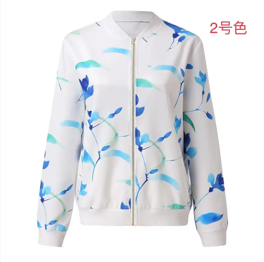 Red Heart Print Zipper Jacket for Women - Image 2