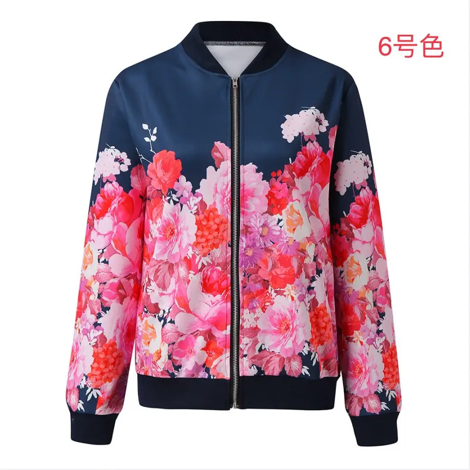 Red Heart Print Zipper Jacket for Women - Image 6