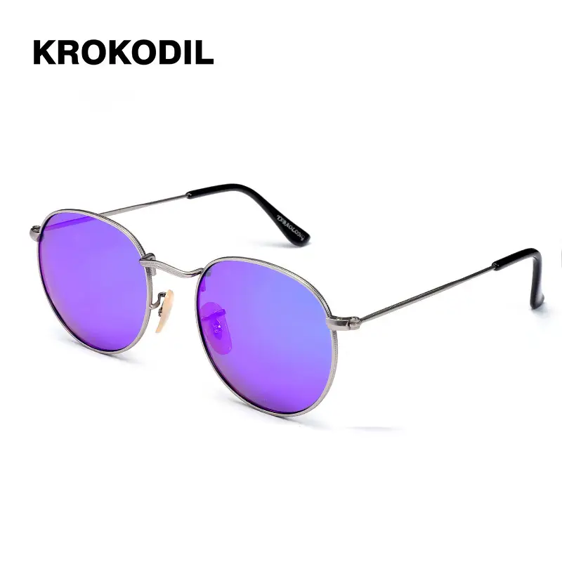 Krokodil Women's Purple Polarized Sunglasses Metal Frame