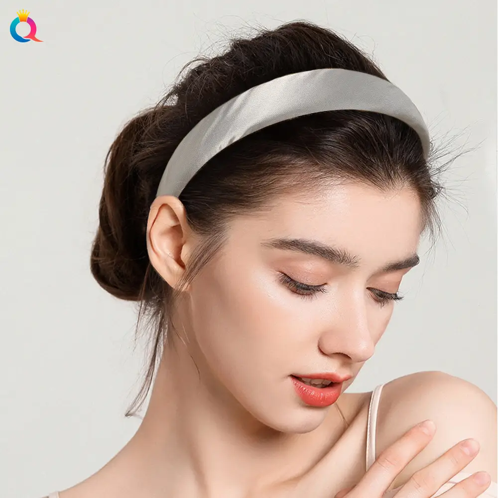 Satin Sponge Headband for Women Green Retro Style
