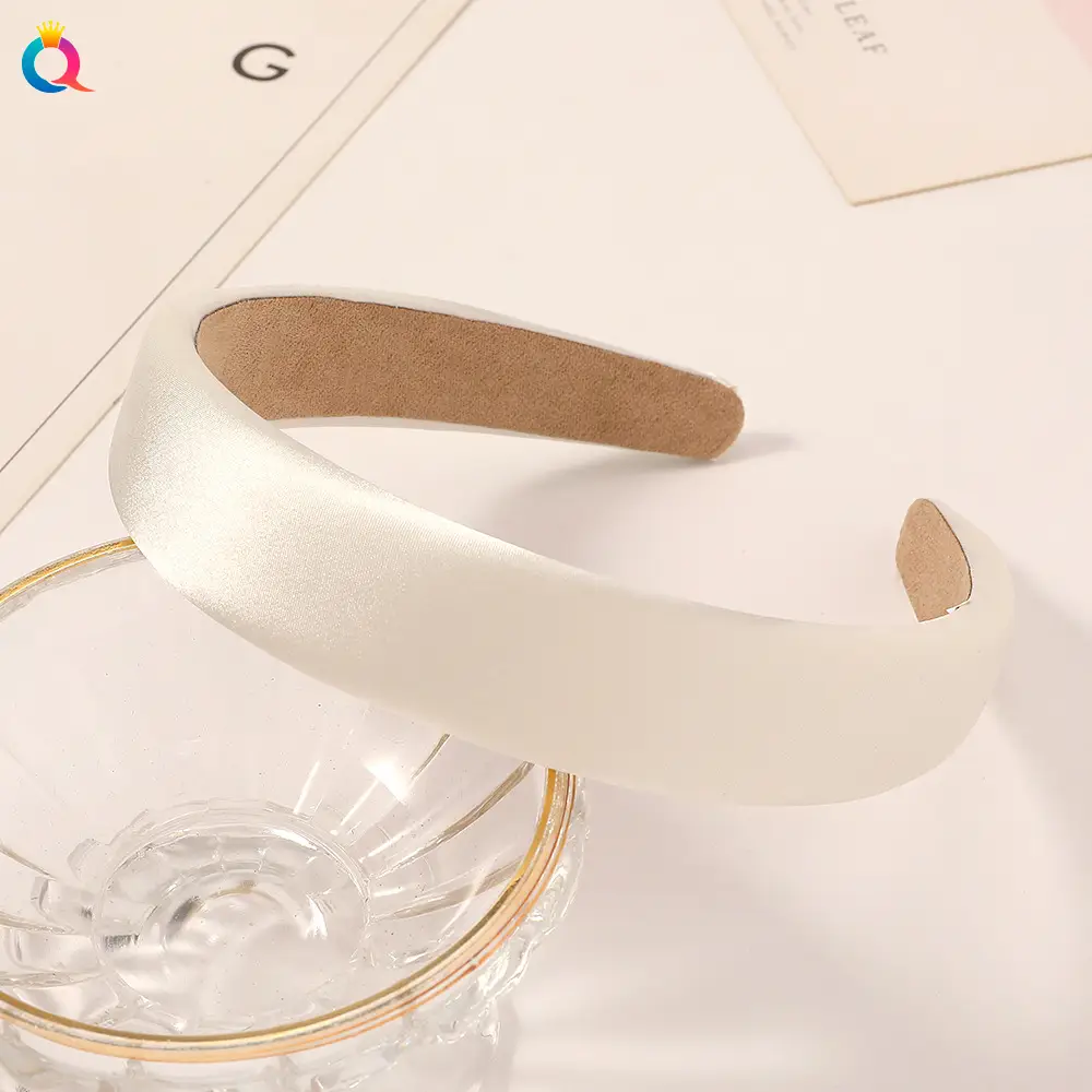 Satin Sponge Headband for Women Green Retro Style
