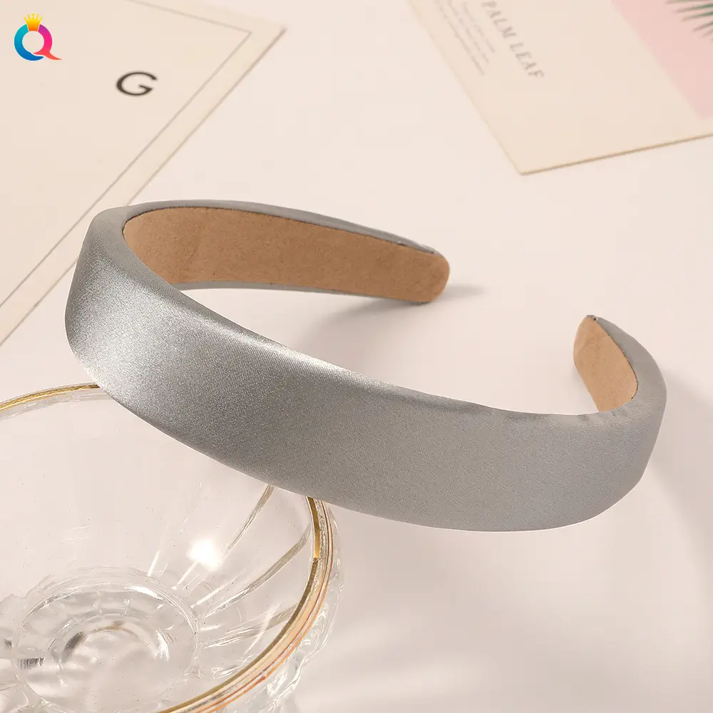 Satin Sponge Headband for Women Green Retro Style