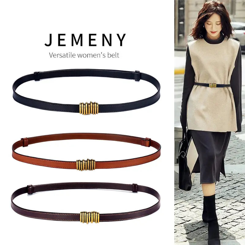 Genuine Leather Women's Waist Belt Black Brown Brown