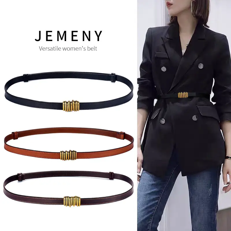 Genuine Leather Women's Waist Belt Black Brown Brown