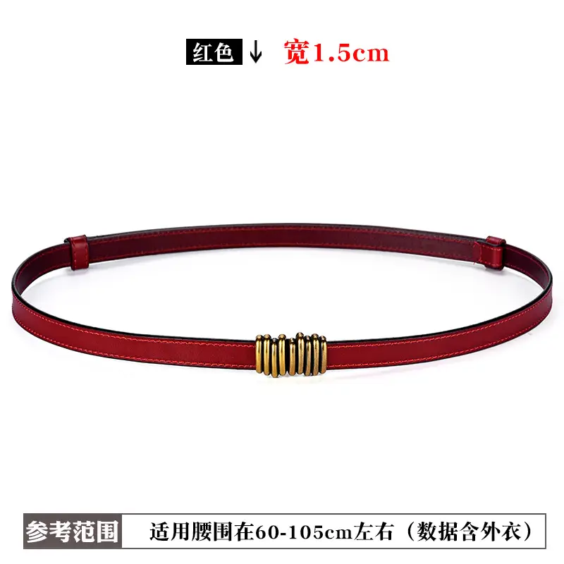 Genuine Leather Women's Waist Belt Black Brown Brown