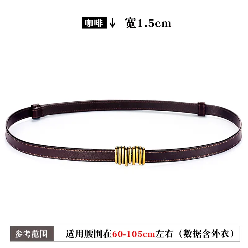 Genuine Leather Women's Waist Belt Black Brown Brown