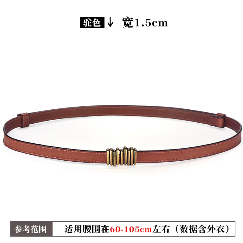 Genuine Leather Women's Waist Belt Black Brown Brown