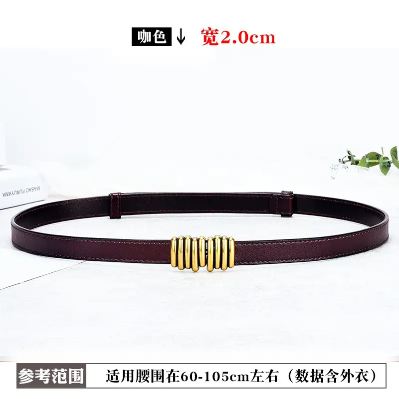 Genuine Leather Women's Waist Belt Black Brown Brown