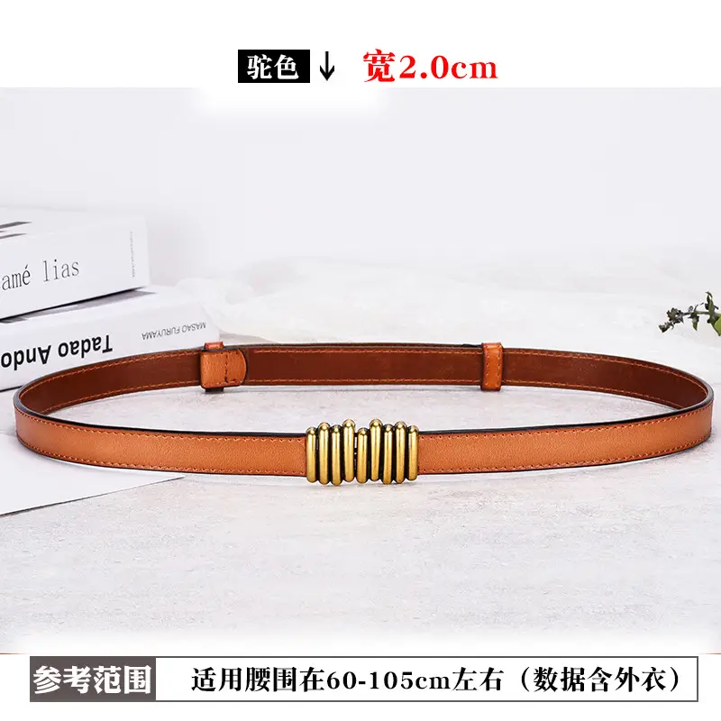 Genuine Leather Women's Waist Belt Black Brown Brown