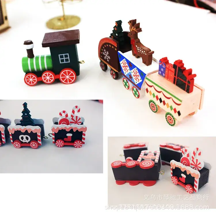 Mini Christmas Train Toy for Kids Wooden Decor - Image 8
