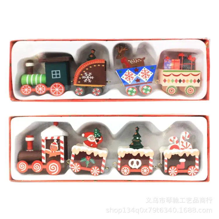 Mini Christmas Train Toy for Kids Wooden Decor - Image 9