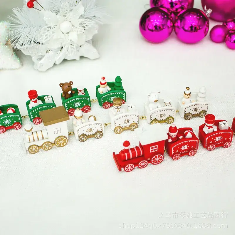 Mini Christmas Train Toy for Kids Wooden Decor - Image 10