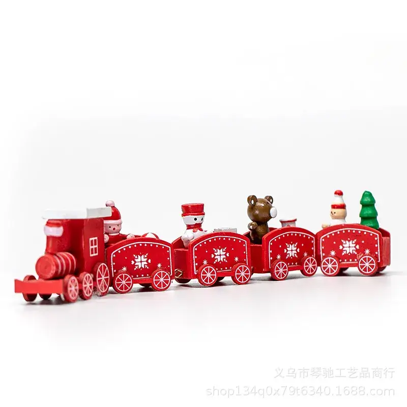 Mini Christmas Train Toy for Kids Wooden Decor - Image 4