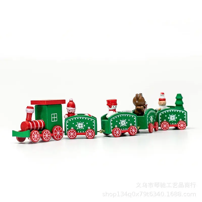 Mini Christmas Train Toy for Kids Wooden Decor - Image 5