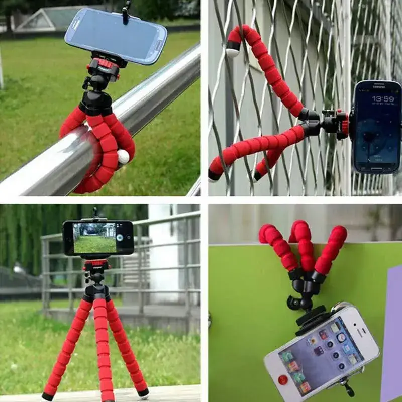 Universal Lazy Mobile Phone Holder Tripod with Sponges - Image 7