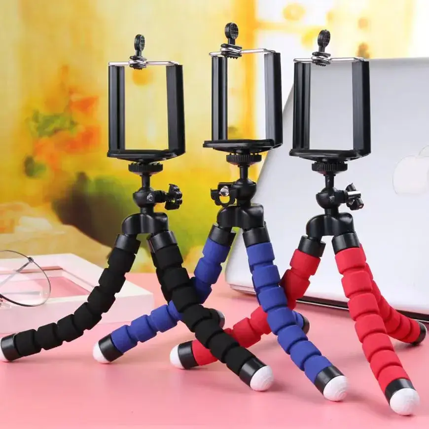 Universal Lazy Mobile Phone Holder Tripod with Sponges — feature 3