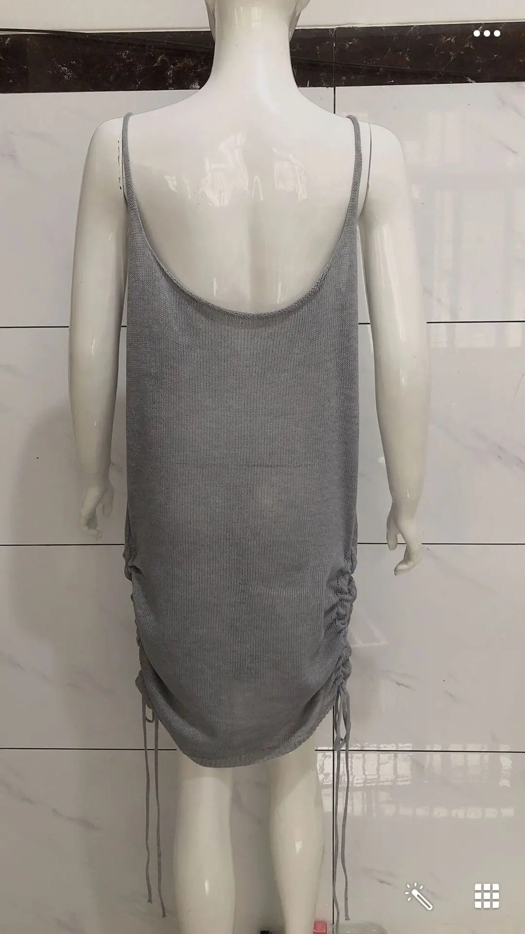 Blue Sleeveless Tie-Up Summer Dress for Women — feature 5