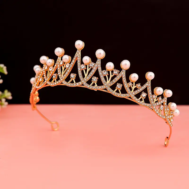 Bride Crown with Pearl Accents for Women