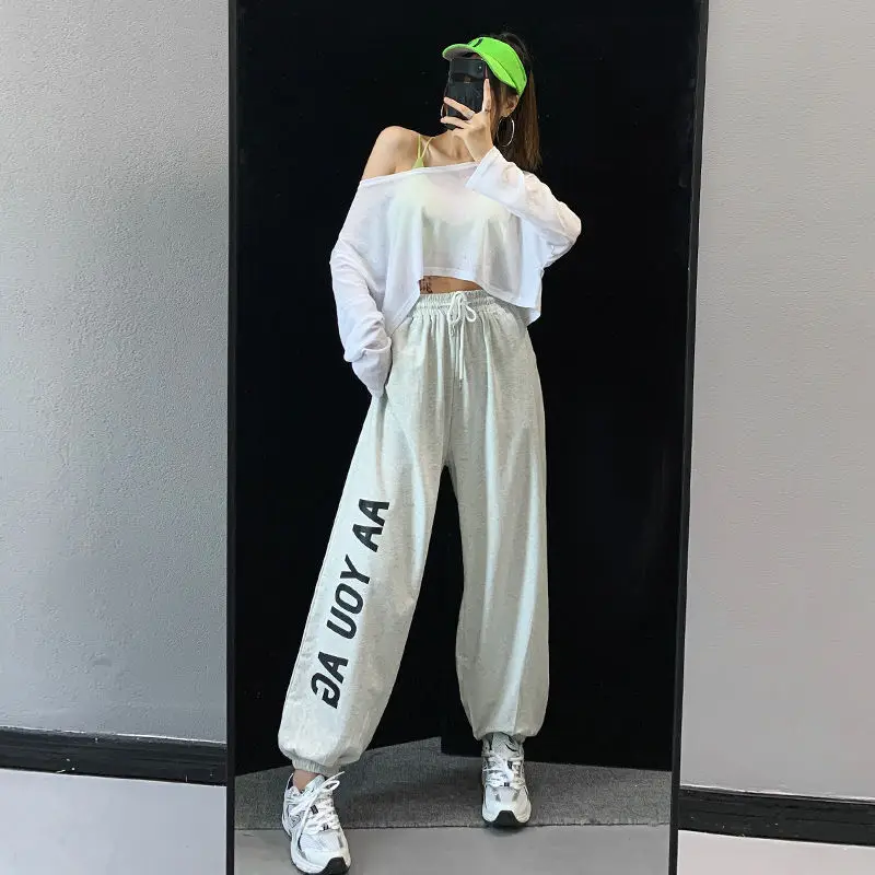 Women Hip Hop Jazz Jogger Pants White 2024 - Image 7