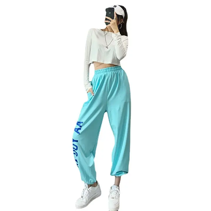 Women Hip Hop Jazz Jogger Pants White 2024 - Image 10
