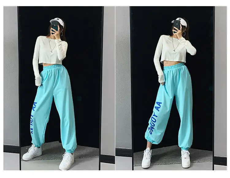 Women Hip Hop Jazz Jogger Pants White 2024 — feature 34