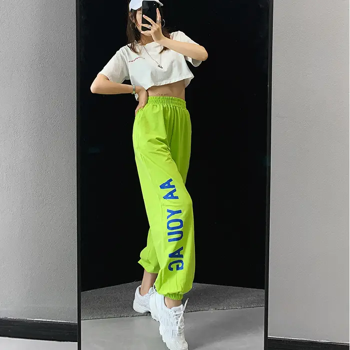 Women Hip Hop Jazz Jogger Pants White 2024 - Image 5