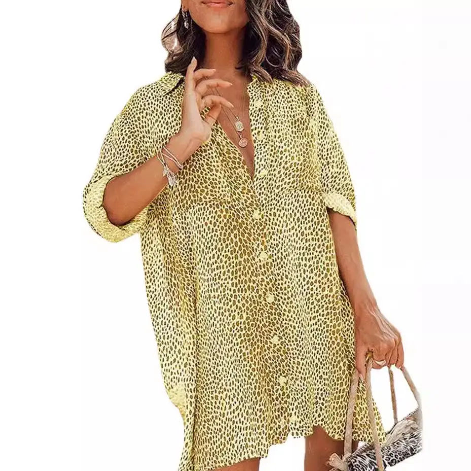Leopard Print Long Sleeve Shirt for Women Spring Summer Wear - Image 10