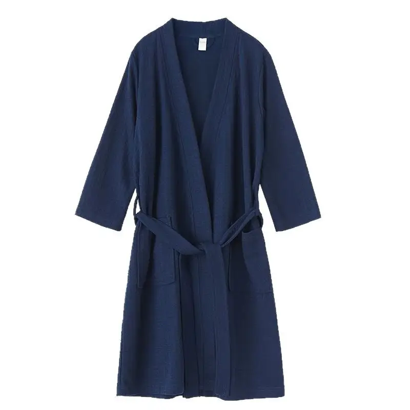 Women's Pink Waffle Bathrobe Hot Spring Sauna Suit - Image 23