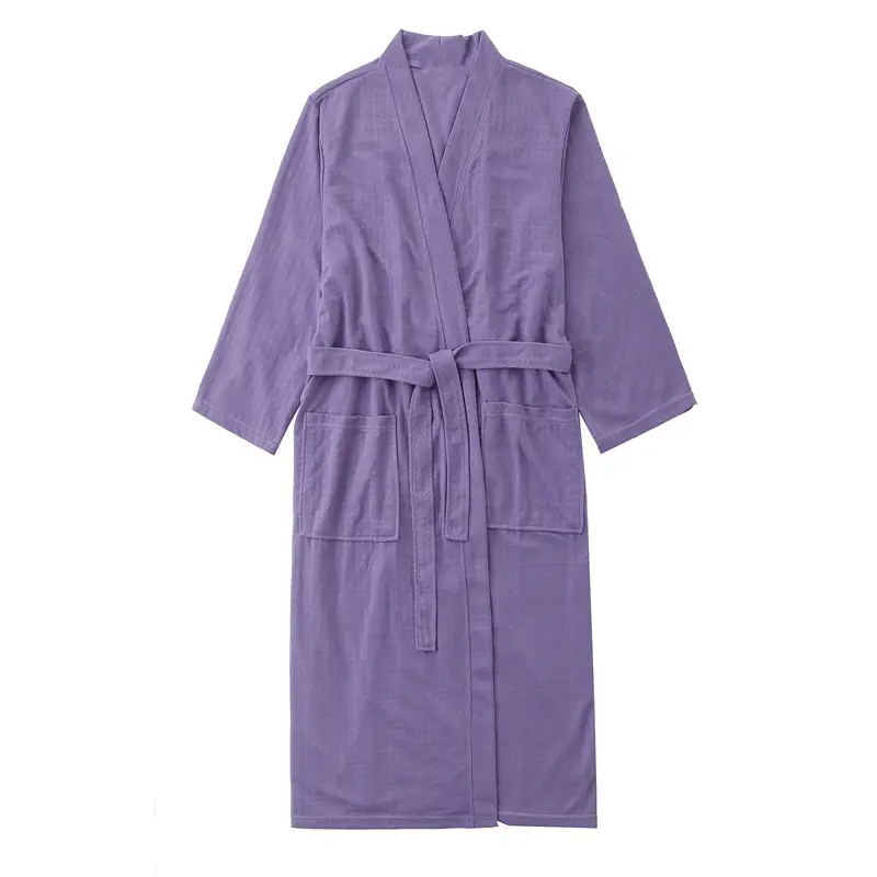 Women's Pink Waffle Bathrobe Hot Spring Sauna Suit - Image 15