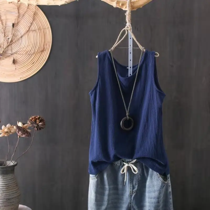 Women's Light Blue Knitted Vest with Neckline Cutout - Image 14