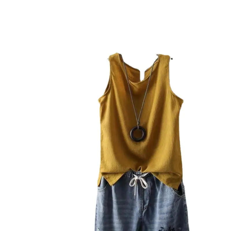 Women's Light Blue Knitted Vest with Neckline Cutout - Image 15