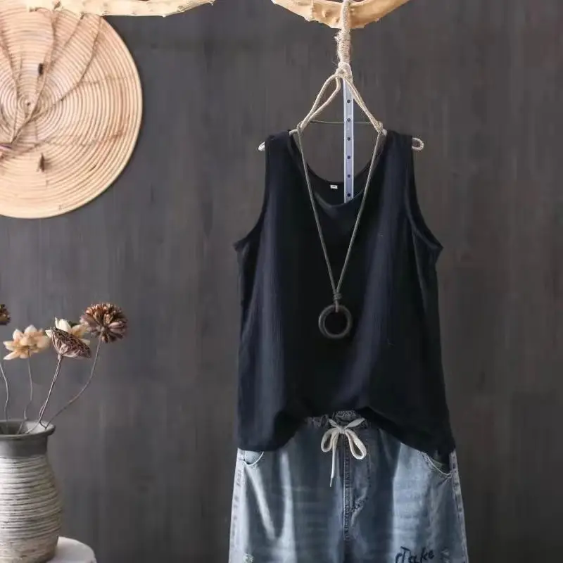 Women's Light Blue Knitted Vest with Neckline Cutout - Image 2