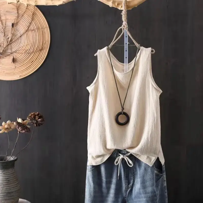 Women's Light Blue Knitted Vest with Neckline Cutout - Image 3