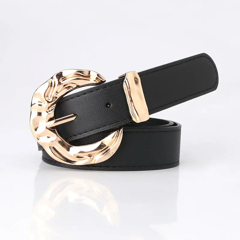 Gold Plated Big Head Metal Belt for Women