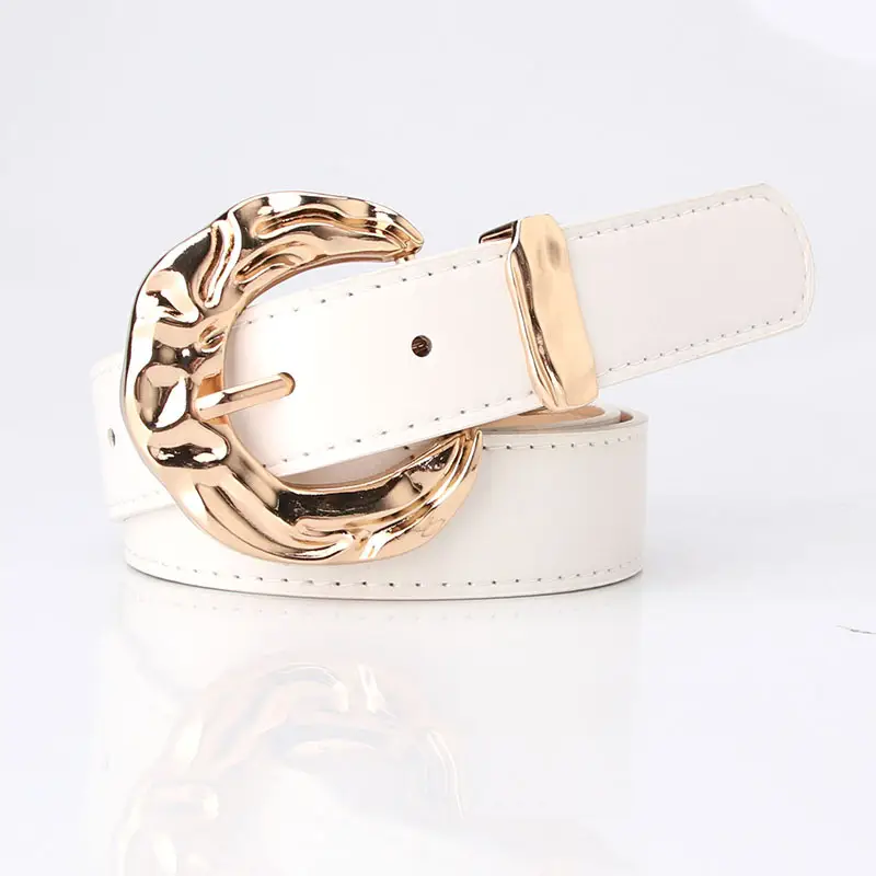 Gold Plated Big Head Metal Belt for Women