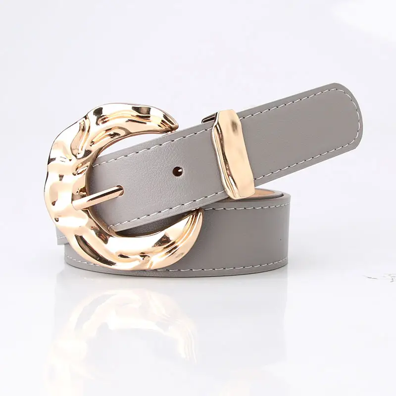 Gold Plated Big Head Metal Belt for Women