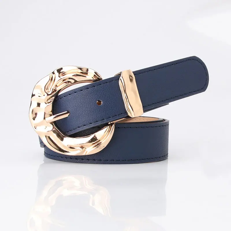 Gold Plated Big Head Metal Belt for Women