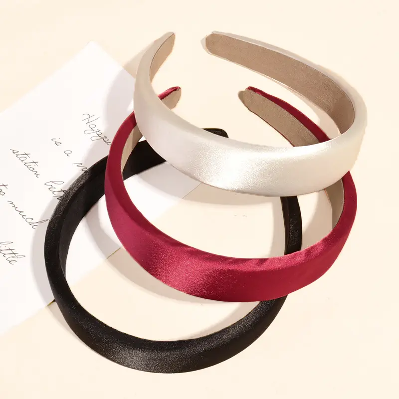 Green Satin Wide Brim Hair Band for Women - Image 13