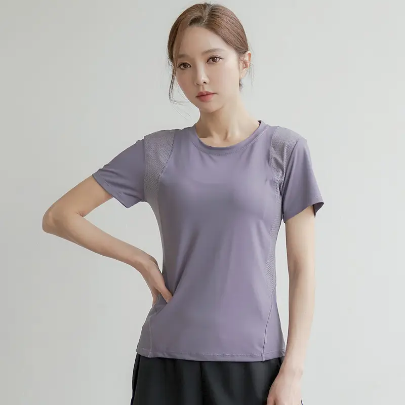 Women Pink Slim Fit Yoga Top Spring Summer - Image 6