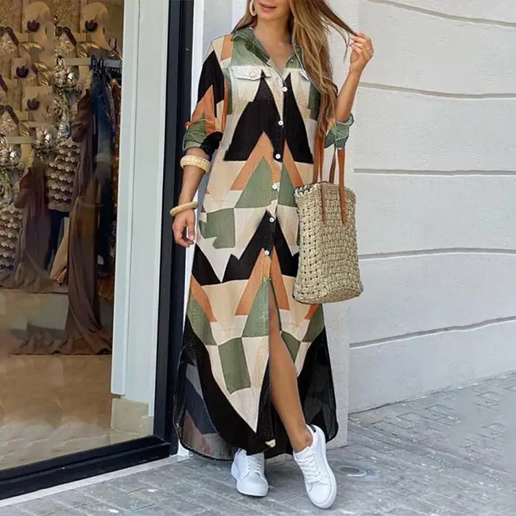 Camouflage Single Breasted Dress for Women - Image 11