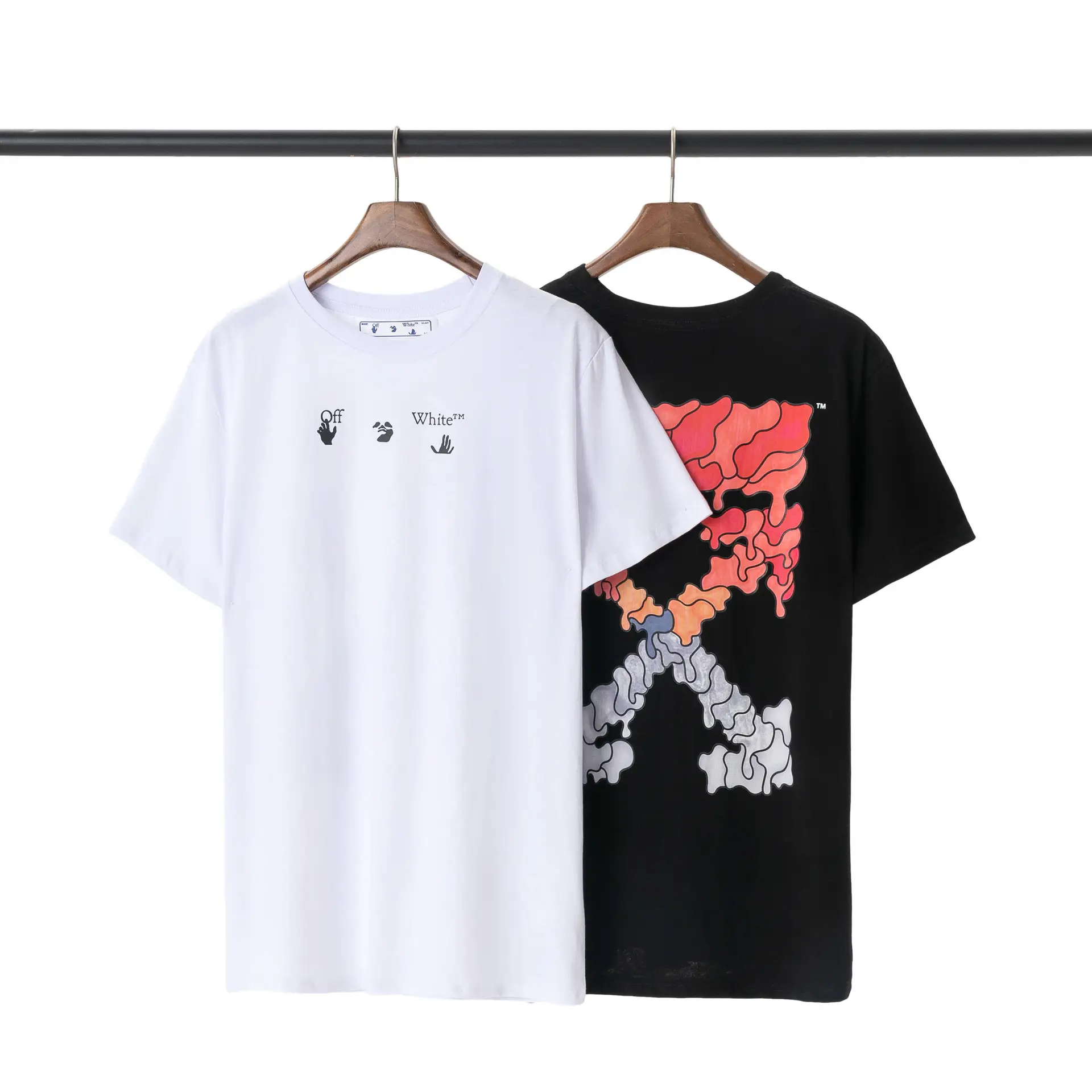 2021 White Melting Arrow Round Neck T-Shirt