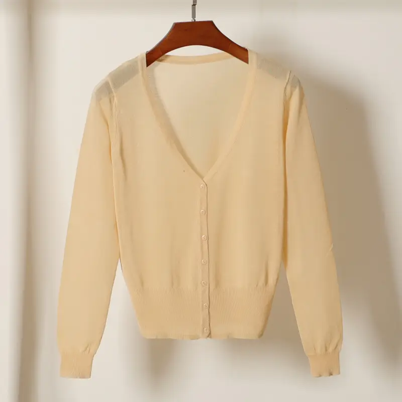 Women Ice Silk Knitted Cardigan with Skirt Blue Summer Top - Image 5