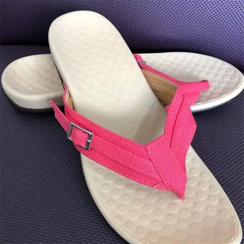 Women's Blue Buckle Strap Sandals Flat
