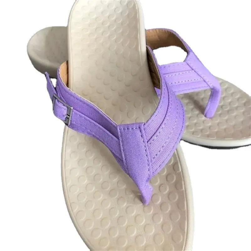 Women's Blue Buckle Strap Sandals Flat