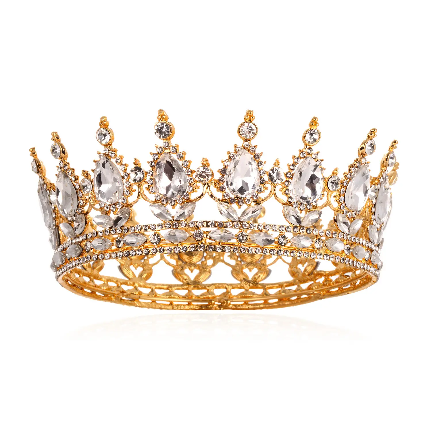 Luxury Crystal Full Circle Crown Wedding Hair Accessory - Image 31