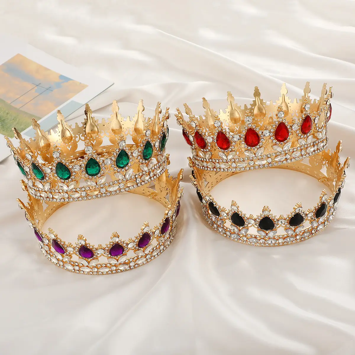 Luxury Crystal Full Circle Crown Wedding Hair Accessory - Image 32