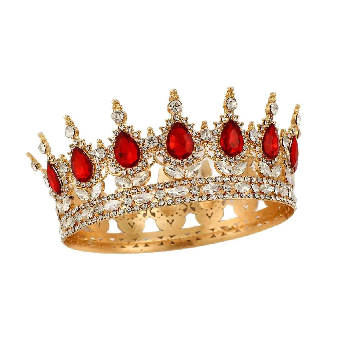 Luxury Crystal Full Circle Crown Wedding Hair Accessory - Image 33