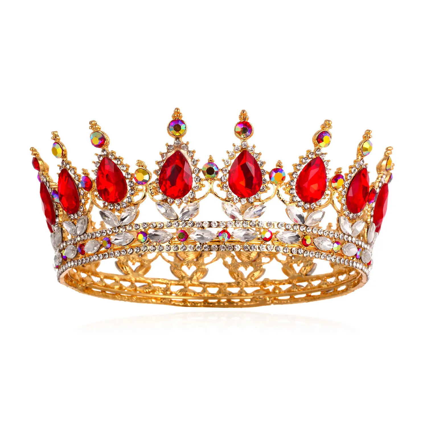 Luxury Crystal Full Circle Crown Wedding Hair Accessory — feature 16